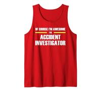 The Original Awesome Accident Investigator Tank Top, Men, Red, Medium