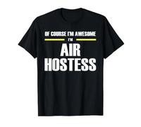 The Original Awesome Air Hostess Value Graphic T-Shirt, Men, Black, XL