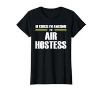 The Original Awesome Air Hostess Value Graphic T-Shirt, Women, Black, XL