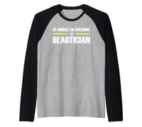 The Original Awesome Beautician Raglan Baseball Tee