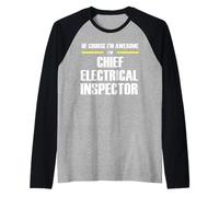 The Original Awesome Chief Electrical Inspector Raglan Baseball Tee