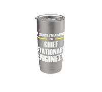 The Original Awesome Chief Stationary Engineer Stainless Steel Insulated Tumbler