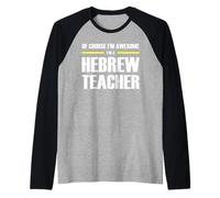 The Original Awesome Hebrew Teacher Raglan Baseball Tee