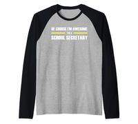 The Original Awesome School Secretary Raglan Baseball Tee