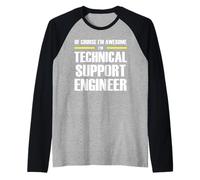 The Original Awesome Technical Support Engineer Raglan Baseball Tee