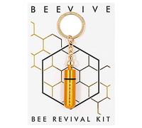 The Original Bee Revival Kit with Bee ID tag - Gold keyring containing a bee food syrup to help a tired bee. Bee-friendly gift for nature lover