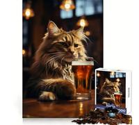 The Original Beer Cat II 1000 Piece Jigsaw Puzzles for Teenagers Logic Sense Toy Peaceful Fun Smooth Edge Creative Gift (38x52cm)