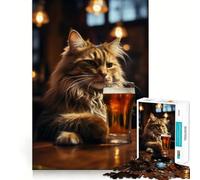 The Original Beer Cat II Jigsaw Puzzles 1000 Pieces for Teenagers Strong Logic Toy Home Activity Clear Edge Cherished Gift (38x26cm)