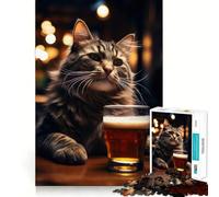 The Original Beer Cat Jigsaw Puzzle for Teenagers 1000 Pieces Enhance Recall Quiet Fun Exact Edge Artistic Gift (50x75cm)