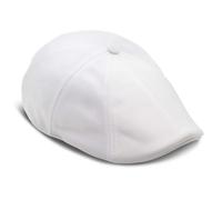 The Original Boston Scally Cap - The Driver Mens Flat Hat - Eight Panel Newsboy Cap for Men - White, White, XL