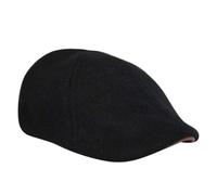 The Original Boston Scally Cap - The Kenmore Mens Flat Hat - Six Panel Newsboy Cap for Men - Black, Coolidge Black & Brown Brim, M-L