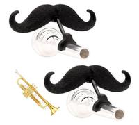 The Original Brasstache - Clip-on Mustache for Trumpet Mouthpiece (2-Pack, Trumpet), Gift Accessory for Trumpet Players