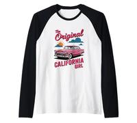 The Original California Girl Cute Pink Girly California Palm Raglan Baseball Tee
