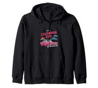 The Original California Girl Cute Pink Girly California Palm Zip Hoodie