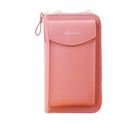 The Original Clutch Wallet Trendy Mobile Phone Bag Korean Fashion Large Capacity Double Layer Wallet Multi Functional Women's Crossbody Bag Fashion Wallet Accessories (Watermelon Red, One Size)