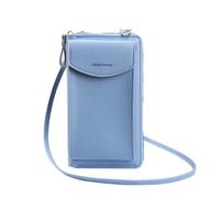 The Original Clutch Wallet Trendy Mobile Phone Bag Korean Fashion Large Capacity Double Layer Wallet Multi Functional Women's Crossbody Bag Women's Hand With Black Wallet Set (Blue, One Size)