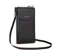 The Original Clutch Wallet Trendy Mobile Phone Bag Korean Fashion Large Capacity Double Layer Wallet Multi Functional Women's Crossbody Bag Hand Transparencies Female Stage (BK1, One Size)