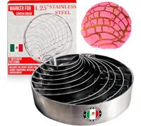 The Original Concha cutter mexican bread mold made of Stainless Steel 4.25 inches - Concha stamp two-sided mold made in Mexico - Concha mold for pan dulce mexicano - Marcador de conchas de pan
