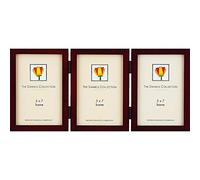 The Original DANIELS W41 Dark walnut-brown hinged triple 5x7 frame by Dennis Daniels® - 5x7