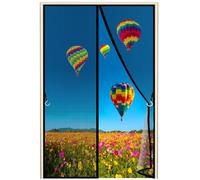 The Original Easy Install Magnetic Screen Door, 80x170cm Self Closing, Pet Friendly Walk Through Door Screen Magnetic Closure Magnetic Screen Door Mesh for Sliding Door, Black 1995-Size