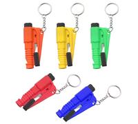 The Original Emergency Keychain Car Escape Tool, 3 in 1 Seat Belt Cutter and Window Breaker Emergency Glass Breaker, Belt Cutter, Emergency Whistle, Compact Emergency Hammer (Pack of 5), Yellow,