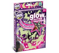 The Original Glow Stars Company Glow In The Dark Glitter Unicorns - 6 Unicorns with 43 Glitter Stars & Moons, Self-Adhesive Room Decor for Kids’ Ceiling & Wall