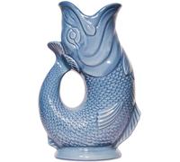 The Original Gluggle Jug - Blue Grey Glug Jug in L, 22cm 0.6L - Gug Glug Fish Shaped Jug - Decorative Glugging Water, Cocktail, Wine & Gin Pitcher, Decanter or Vase - Hand Made in Britain