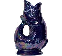 The Original Gluggle Jug - Blue Lustre Glug Jug in XL, 28cm 1.4L - Gug Glug Fish Shaped Jug - Decorative Glugging Water, Cocktail, Wine & Gin Pitcher, Decanter or Vase - Hand Made in Britain