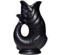 The Original Gluggle Jug - Matt Black Glug Jug in L, 22cm 0.6L - Gug Glug Fish Shaped Jug - Decorative Glugging Water, Cocktail, Wine & Gin Pitcher, Decanter or Vase - Hand Made in Britain