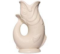 The Original Gluggle Jug - Matt Sand Glug Jug in L, 22cm 0.6L - Gug Glug Fish Shaped Jug - Decorative Glugging Water, Cocktail, Wine & Gin Pitcher, Decanter or Vase - Hand Made in Britain