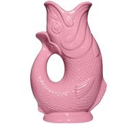The Original Gluggle Jug - Pink Glug Jug in L, 22cm 0.6L - Gug Glug Fish Shaped Jug - Decorative Glugging Water, Cocktail, Wine & Gin Pitcher, Decanter or Vase - Hand Made in Britain