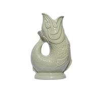 The Original Gluggle Jug - Sage Green - XL Fish Shaped Water Pitcher 1.2L - Handmade Ceramic Jug That Gurgles - Iconic British Design Since 1870s - Vase, Decanter - Dishwasher Safe - Made in England