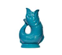 The Original Gluggle Jug - Teal Glug Jug in XL, 28cm 1.4L - Gug Glug Fish Shaped Jug - Decorative Glugging Water, Cocktail, Wine & Gin Pitcher, Decanter or Vase - Hand Made in Britain