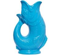The Original Gluggle Jug - Turquoise Glug Jug in L, 22cm 0.6L - Gug Glug Fish Shaped Jug - Decorative Glugging Water, Cocktail, Wine & Gin Pitcher, Decanter or Vase - Hand Made in Britain