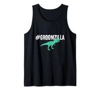 The Original #GROOMZILLA Funny Bachelor Groom Dinosaur Tank Top