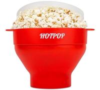 The Original Hotpop Microwave Popcorn Popper, Silicone Popcorn Maker, Collapsible Bowl BPA-Free and Dishwasher Safe- 20 Colors Available (Red)