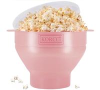 The Original Korcci Microwaveable Silicone Popcorn Popper, Microwave Popcorn Popper, Collapsible Microwave Popcorn Maker Bowl, No Oil Required, Use In Microwave, Dishwasher Safe (Pink)