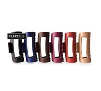 The Original Mello Hair Claw Clip Squishy Claw Clip Made in Korea Patent Pending 30021976 (Black, Dark Brown, Blue, Burgundy, Red, Light Brown, 6 Pack Medium)