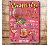 The Original Metal Sign Company BRANDY COCKTAILS MINI METAL SIGN