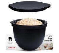 The Original MIXAID Silicone Bowl Insert Liners for KitchenAid Tilt-Head 5 Qt Stand Mixers - Replacement Mixer Accessories - Leak-Proof Design, Non-slip Base & Easy Clean - Set 1 Liner & Lid, Black