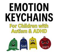 The Original Monsters Zones of Regulation Keychain - 4 Colour Coded Mood Discs Teaching Aid | Emotional Regulation and Management Tool for Kids & Adults | SEN Communication Tool/Accessory