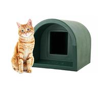 The Original Mr Snugs KatDen® Outdoor Cat Kennel/Shelter - Dark Green - Kennel, Door & Liner/Mattress Combo