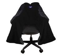 The Original Office Chair Blanket by SnuggleBack; Cozy Comfy Office Desk Chair Wrap Attaches for Convenient Heat and Hands-Free. Stay Warm In The Winter or Summer. Black Faux Fur with Sherpa Fleece