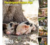 The Original Pocket Pigs 2026 Calendar: Tiny porcine friends brightening every page