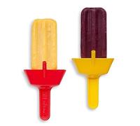 THE ORIGINAL Pop No Drop Popsicle Holder - BPA Free & Dishwasher Safe - Mess-Free Frozen Treats Holder with Straw - No Drip Drop Ice Pop Popsicle Holders for Kids & adults - Pack of 2 RED & YELLOW