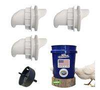 The Original Poultry Pro Feeder DIY Chicken Feeder | 3 Ports Chicken Feeder for Chicken Coop | Use for Buckets & Bins | Rain Proof, Weather Resistant - Original Feeder 3-Pack with Hole Saw