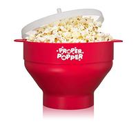 The Original Proper Popper Microwave Popcorn Popper, Silicone Popcorn Maker, Collapsible Bowl BPA Free & Dishwasher Safe - (Red)