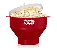 The Original Proper Popper Microwave Popcorn Popper, Silicone Popcorn Maker, Collapsible Bowl BPA Free & Dishwasher Safe - (Ruby Red)
