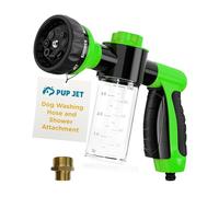 The Original Pup Jet Dog Washing Hose Attachment with Soap Dispenser - 8-in-1 Grooming Brush Shower Attachment & Shampoo Sprayer for Dog Washing, Bath and Grooming, Perfect Pet Grooming