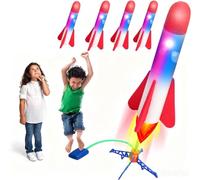The Original Rocket Launcher, 4 Foam Rockets,Can emit light and Toy Air Rocket Launcher - Gift for Boys and Girls - Great for Year Round Play baby,gift.